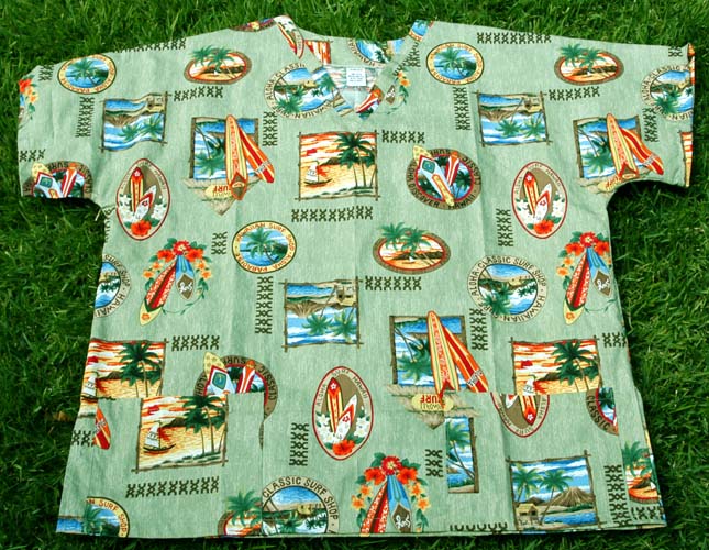 #30 Hawaii Scrub Top, Green surf shop