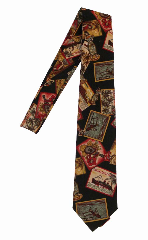Hawaiian Necktie<br>Black post card
