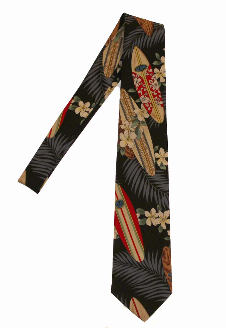 Hawaiian Necktie<br>Black surfboard