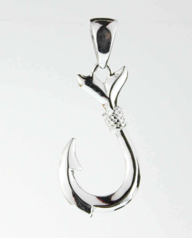 Hawaiian silver<br>Small Fish hook pendant