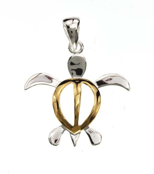 Hawaiian Silver<br>Sea turtle Pendant