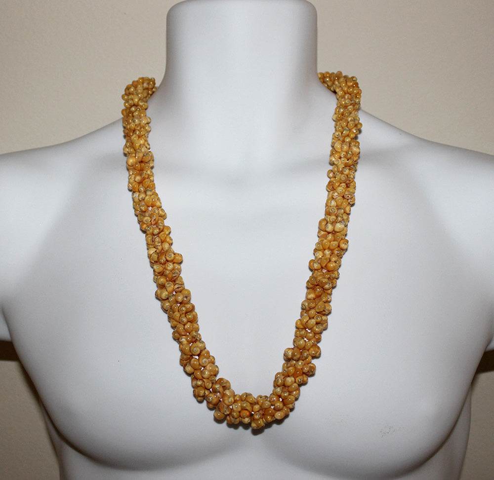 Kukui Nut Leis<br>Yellow sea shell