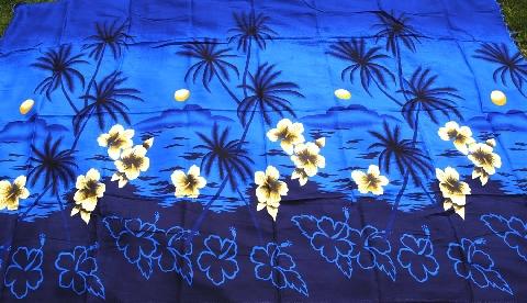 Sarong #6 Blue palm tree