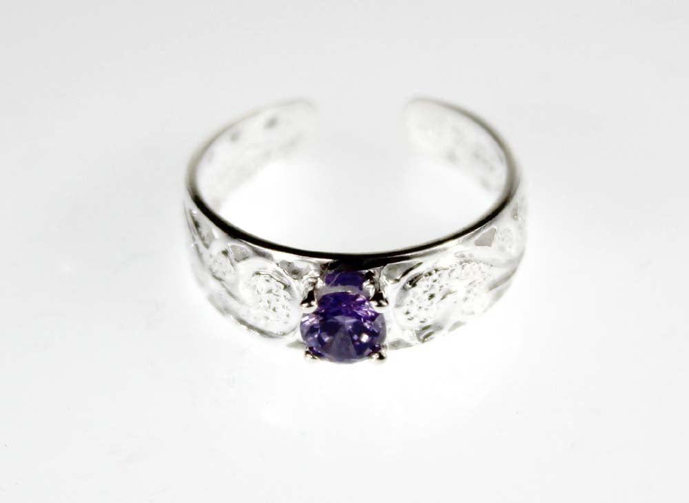 Toe ring - Purple CZ
