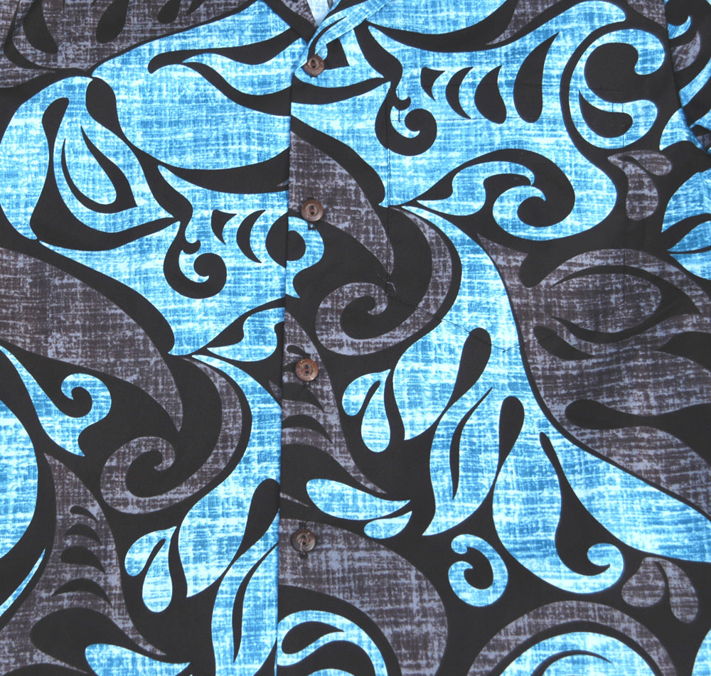 154 Hawaii shirt Gray / blue, size: S to 2XL