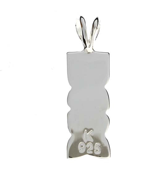Hawaiian Silver<br>Vertical Plumeria pendant