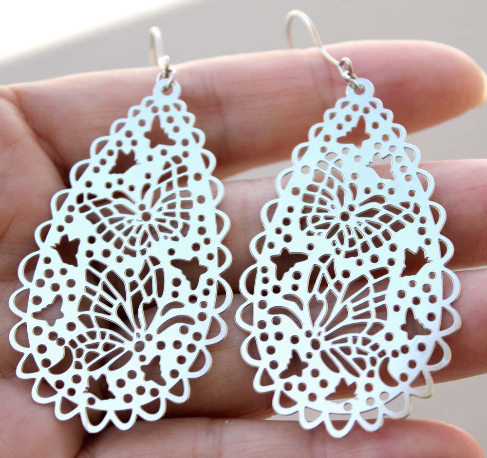 Butterfly Hoop Raindrop Earring