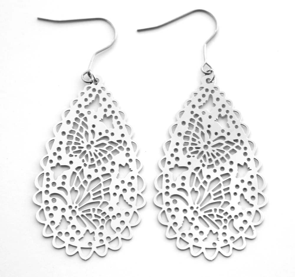 Butterfly Hoop Raindrop Earring
