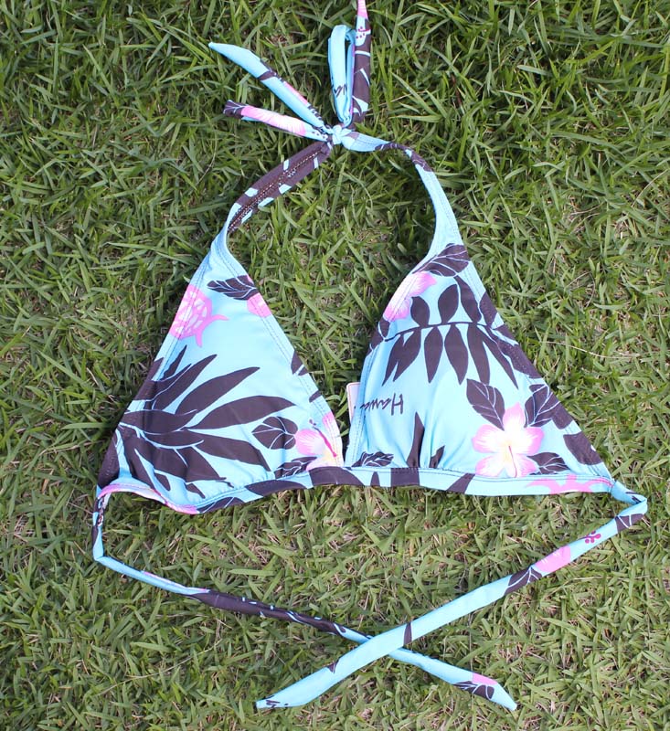 matching Bikini top - Blue /pink flower