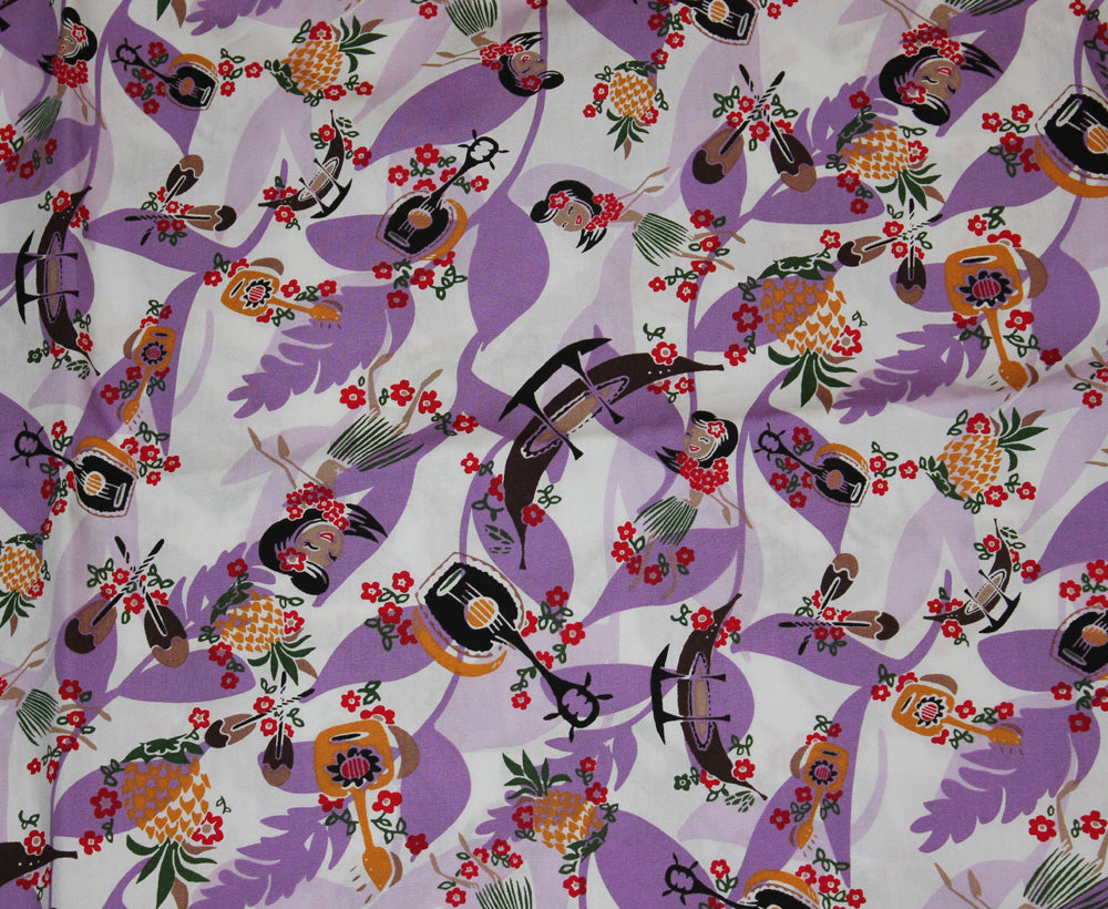 Hawaii Scrub Top, Hula girl Purple