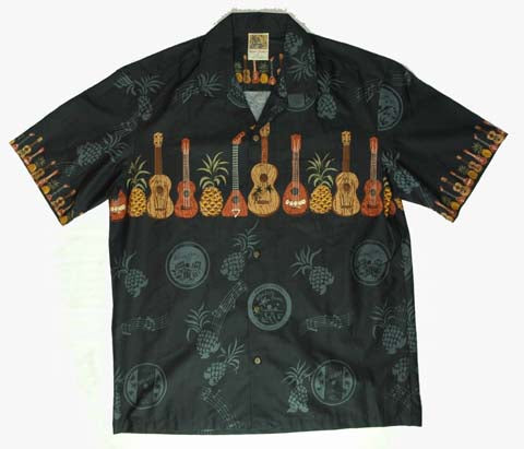 137 Hawaii shirt Ukulele black, M-2XL