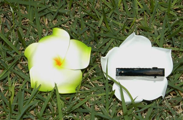 True size Foam Plumeria flower hair clip