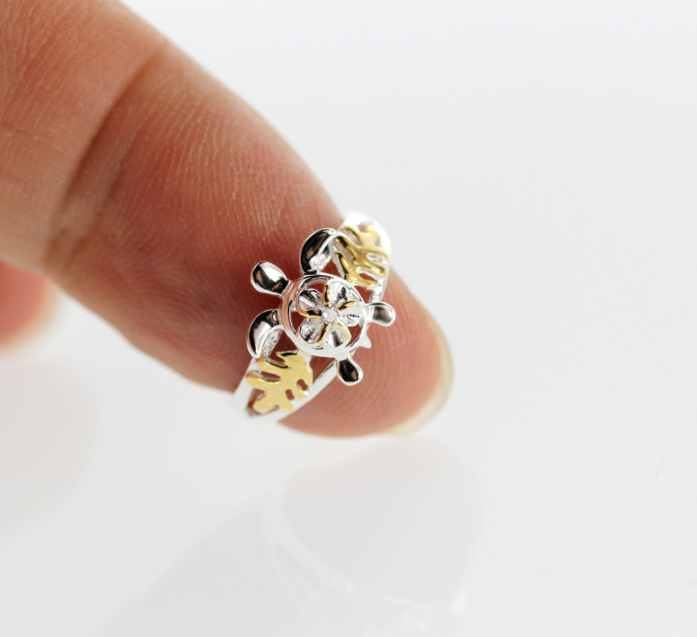 Toe ring - two tone turtle