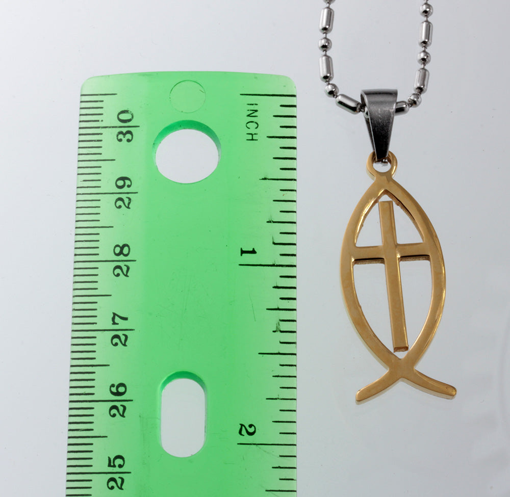 Christian Fish and Cross Pendant