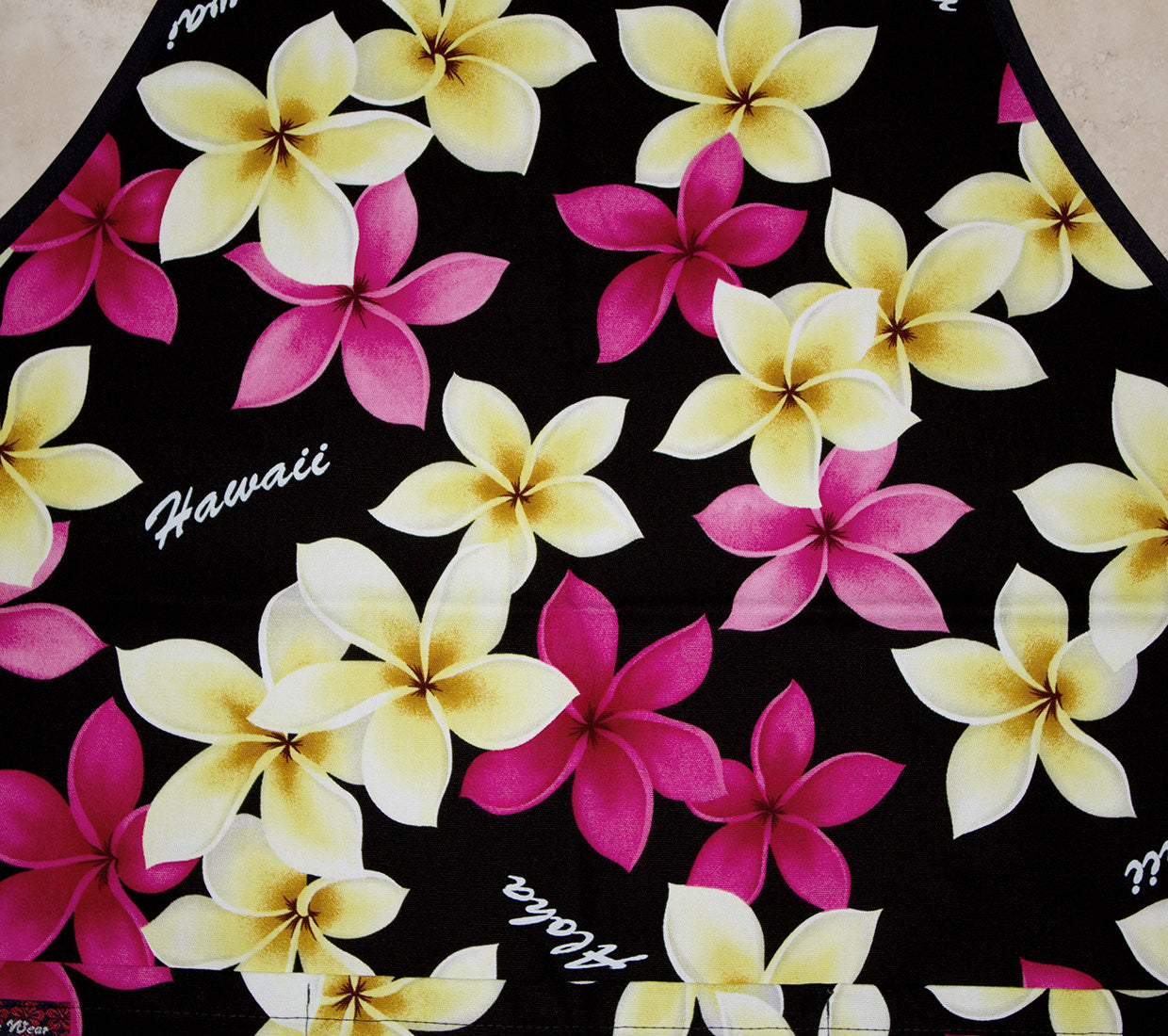 Hawaii Aprons - Black Yellow Flower