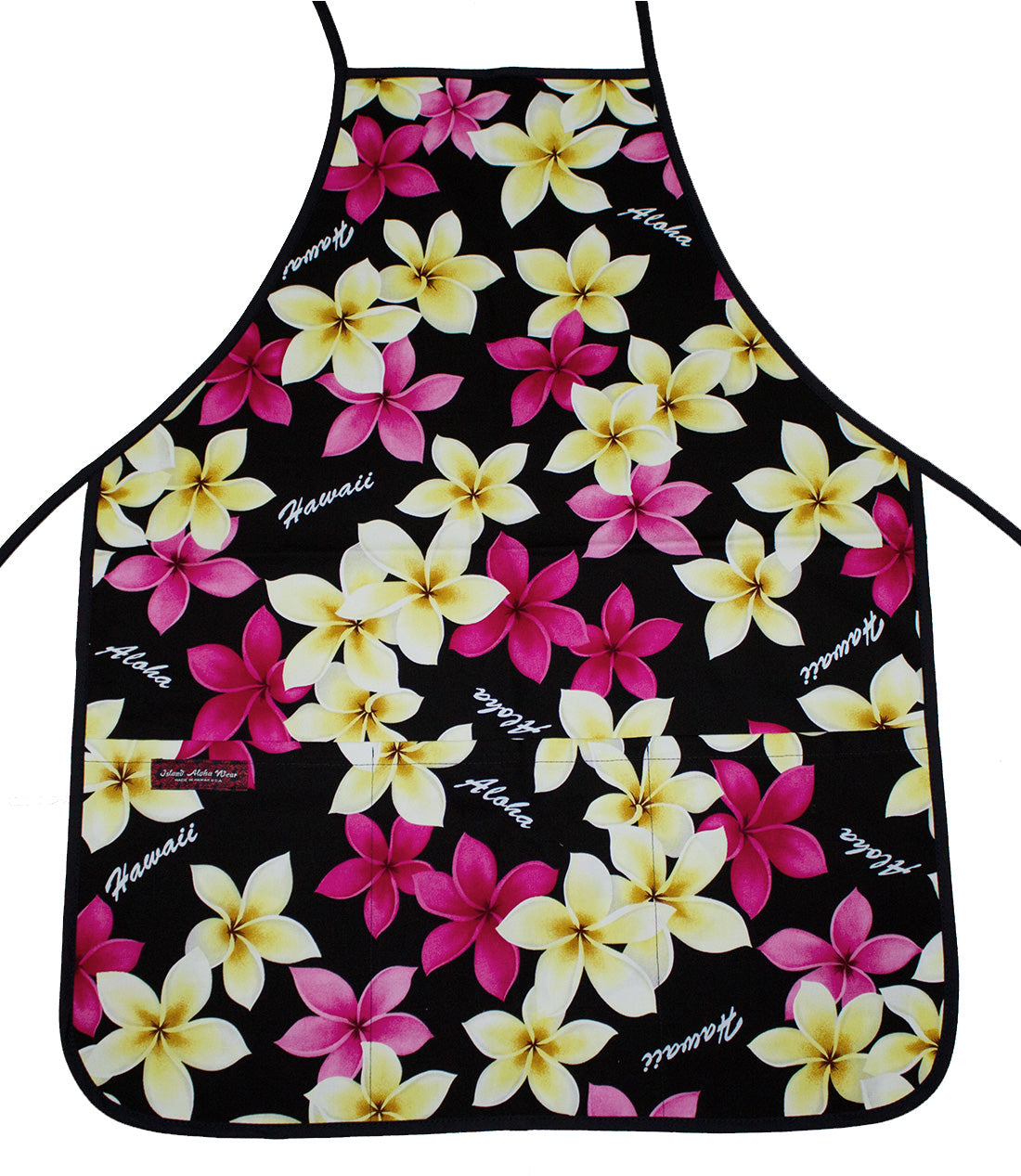 Hawaii Aprons - Black Yellow Flower