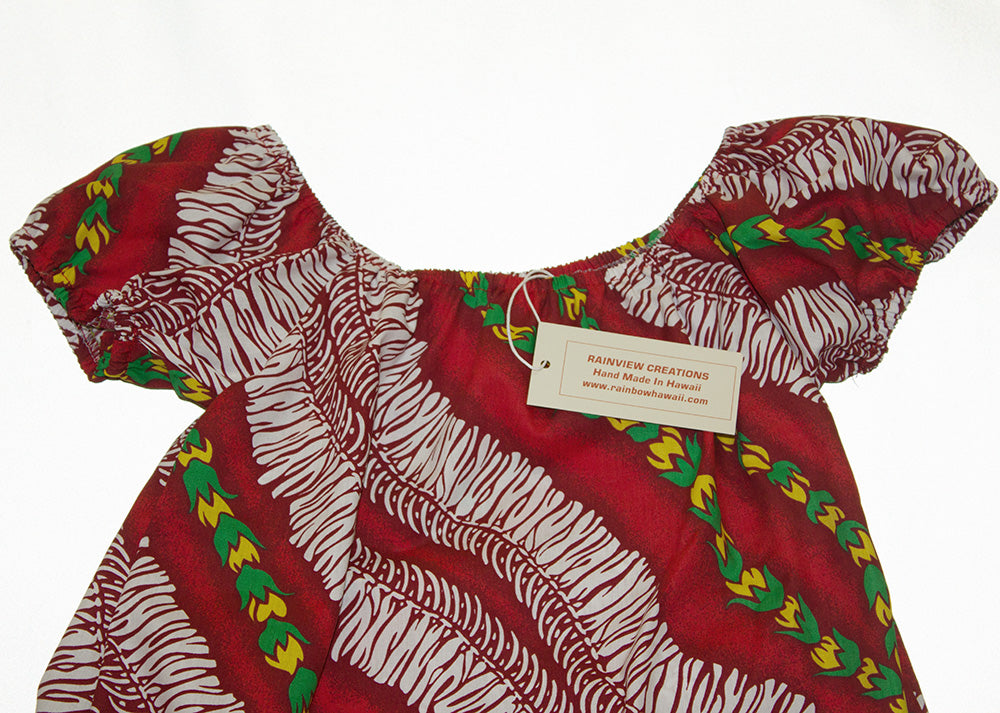 Rainview Creations<br>Girls Long Muumuu, Red Leis