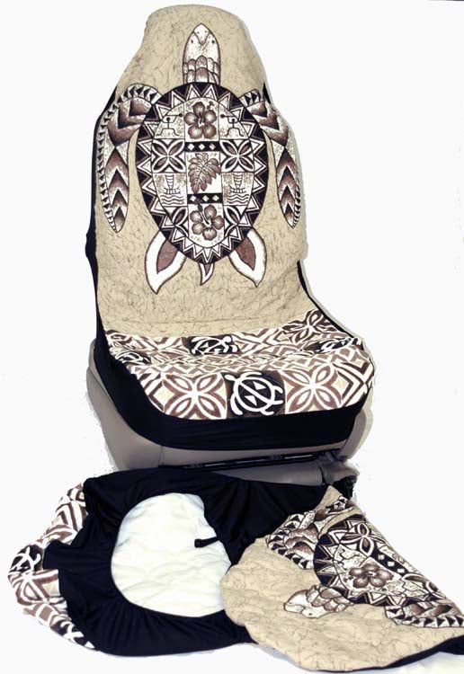 Hawaii car seat cover, Brown big turtle (quilted)