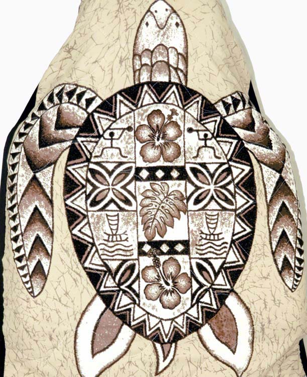Hawaii car seat cover, Brown big turtle (quilted)
