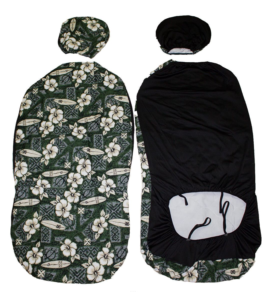 Hawaii car seat cover, Separate Headrest, Green Surfboard