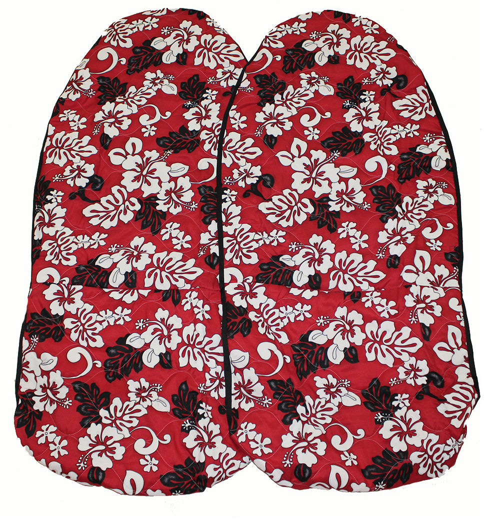 Hawaii car seat cover, #45 Black / red flower (quilted)