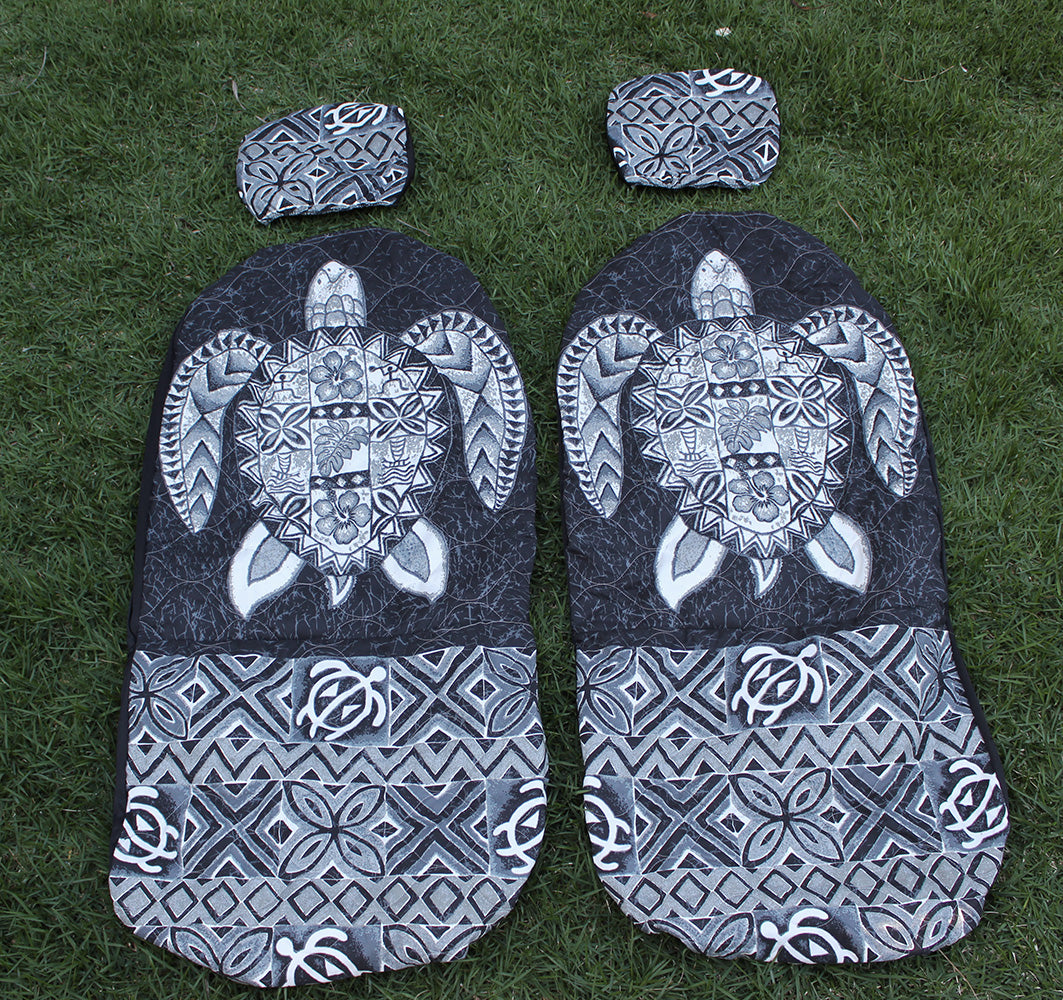 Hawaii Car Seat Cover Separate Headrest, #46 Big Gray Turtle (quilted)