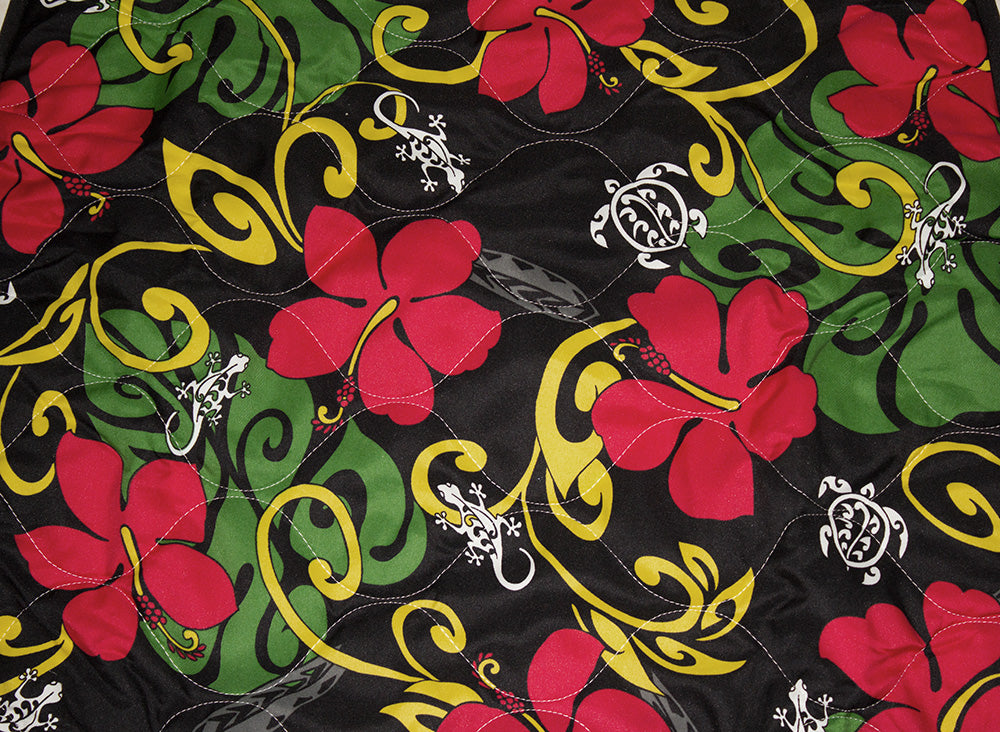Hawaii car seat cover, #5 Rasta Color Flower (quilted)