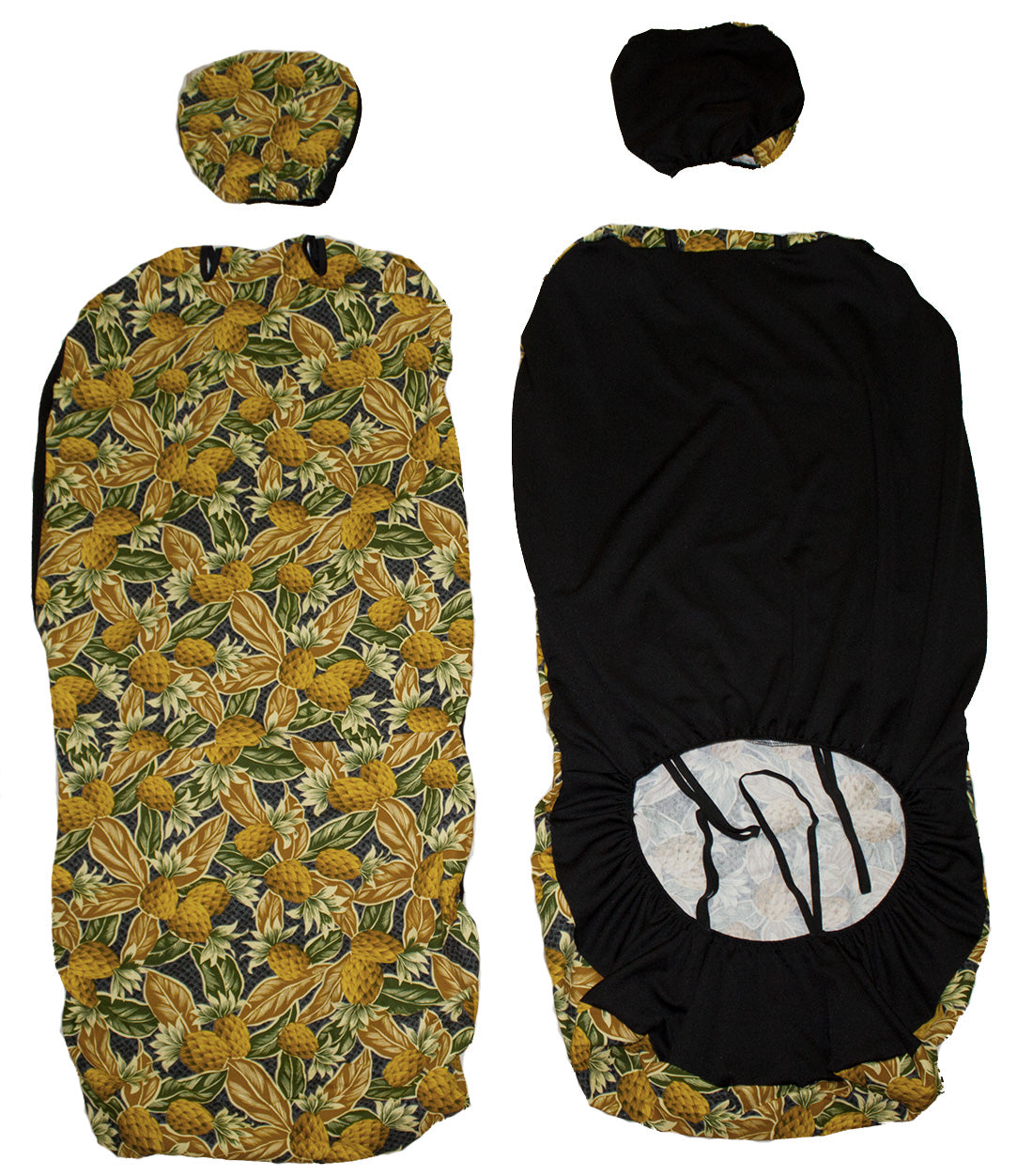 Hawaii Car Seat Cover, Separate Headrest, Yellow Pineapple (Non-quilted)