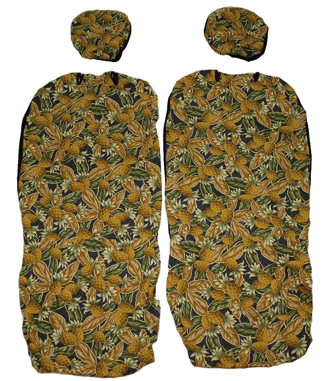 Hawaii Car Seat Cover, Separate Headrest, Yellow Pineapple (Non-quilted)