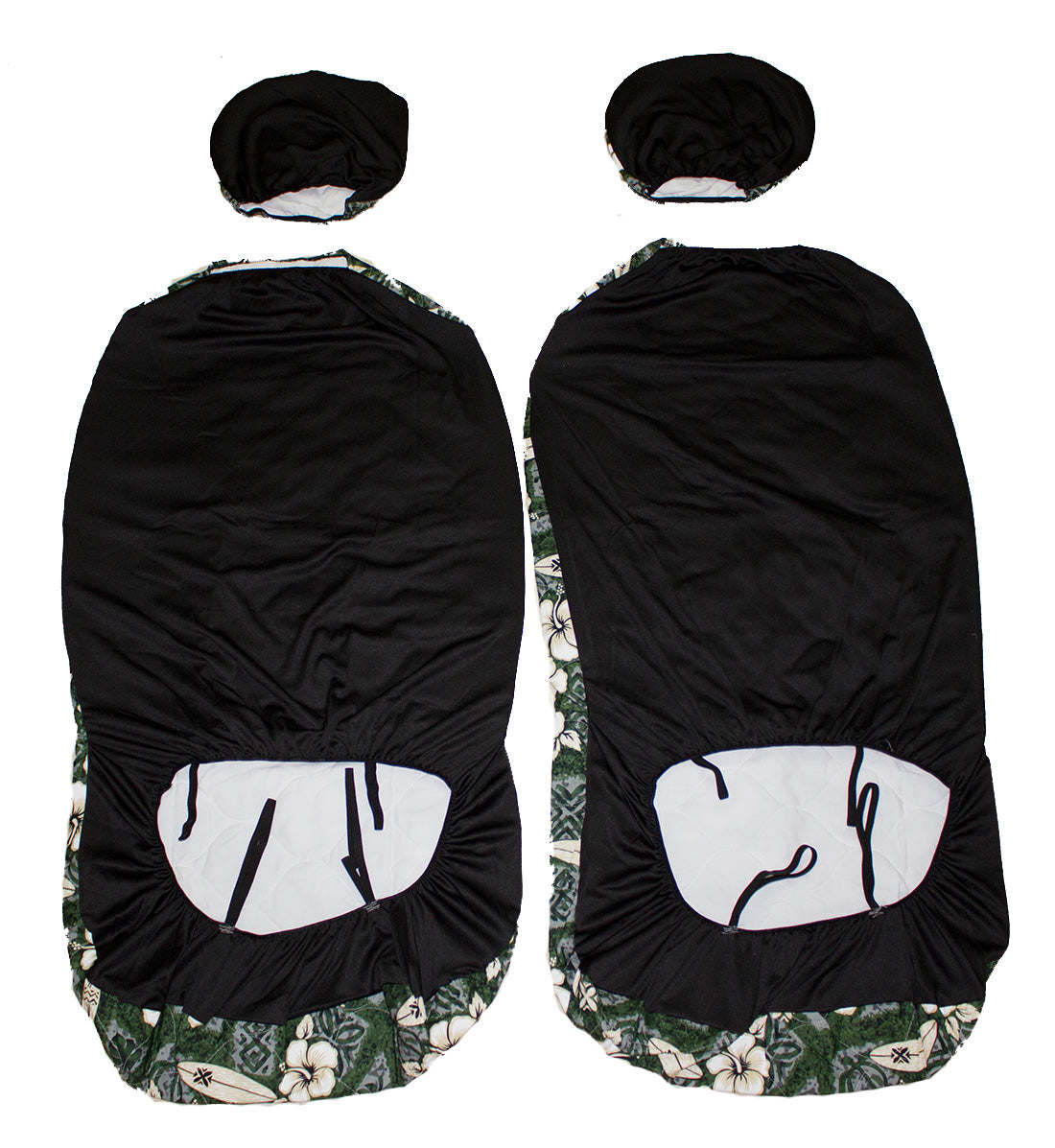 Hawaii car seat cover, Separate Headrest, Green Surfboard