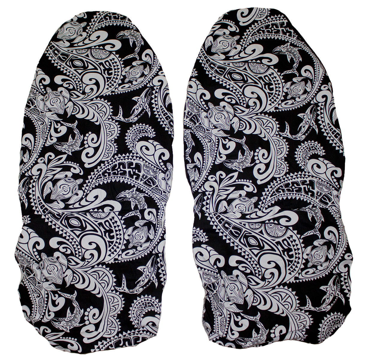 Hawaii Seat Cover<br> #125 Black/ white flower<br> (Non-quilted)