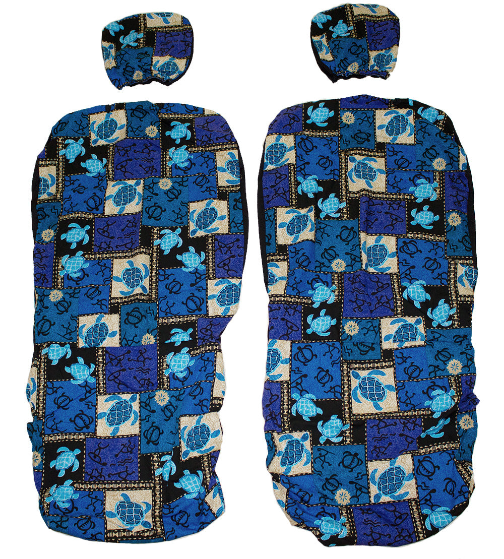 Hawaii Seat Cover with Separate Headrest, #139 Blue Sea Turtle (Non-quilted)