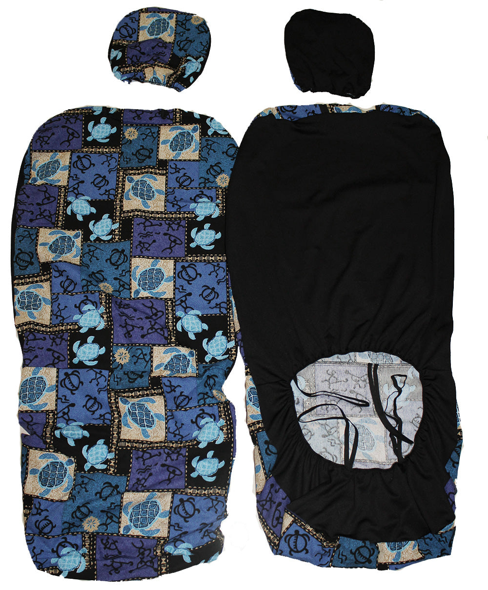 Hawaii Seat Cover with Separate Headrest, #139 Blue Sea Turtle (Non-quilted)