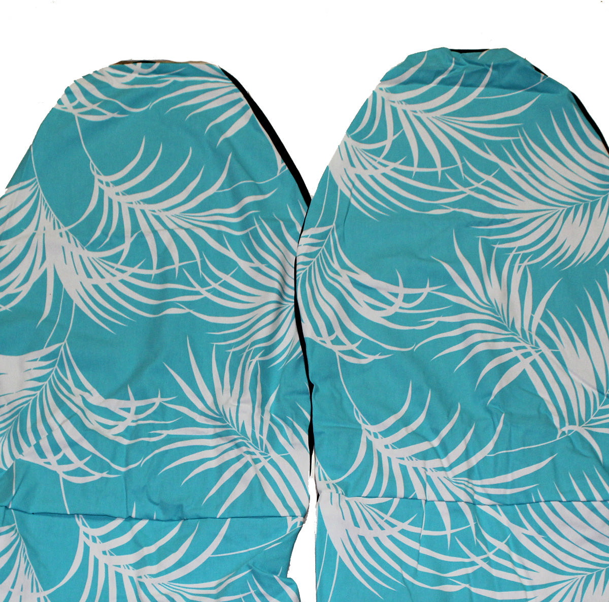 Hawaii Seat Cover, Aqua Blue leaf (Non-quilted)