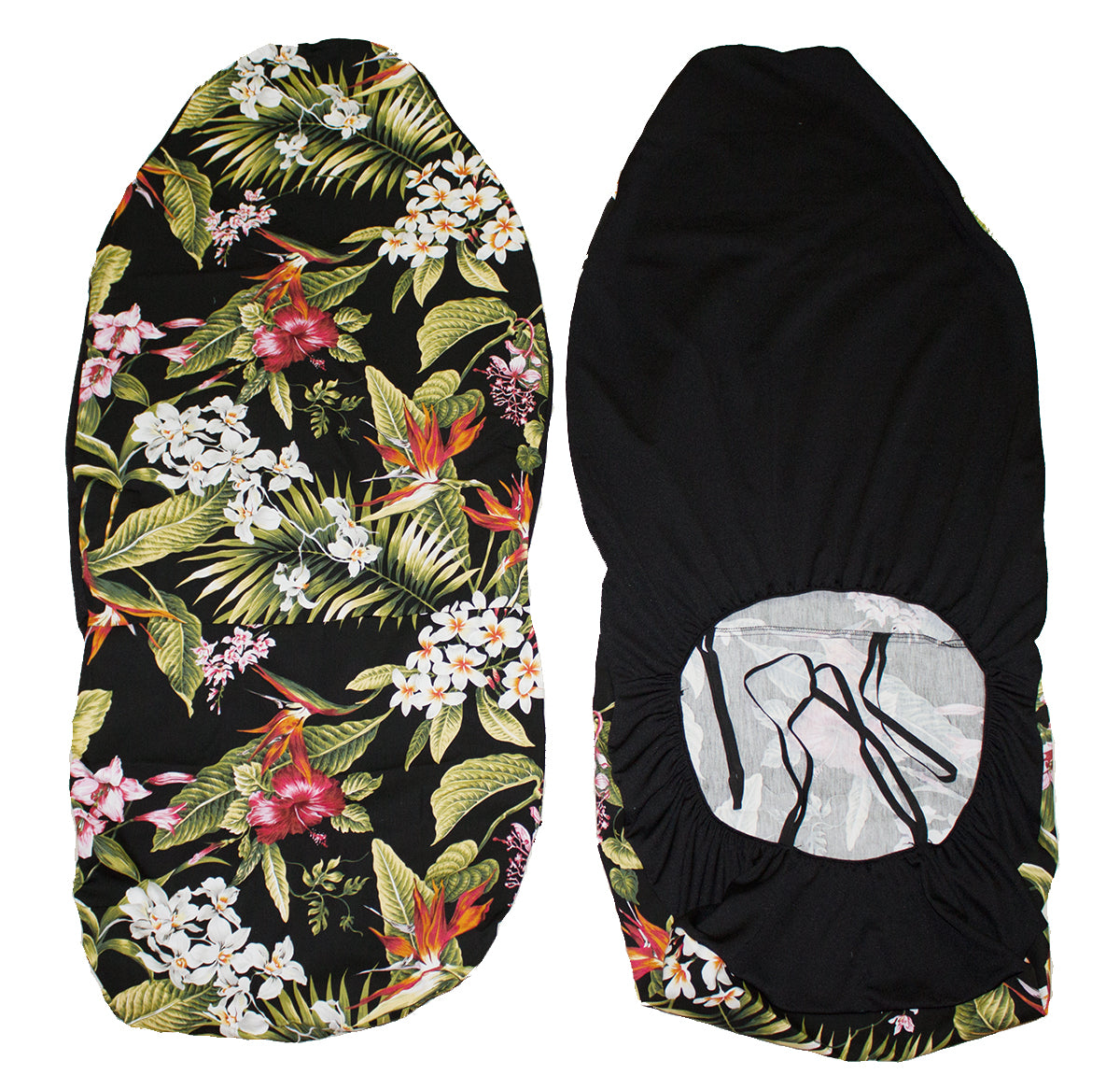 Hawaii Seat Cover<br>Black Colorful Flower (Non-quilted)
