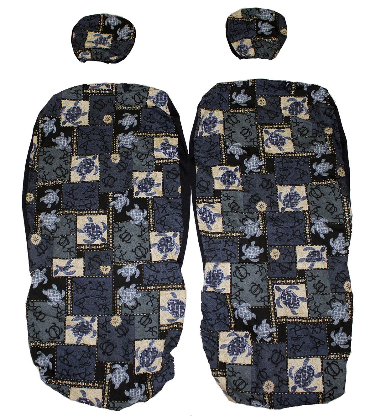 Hawaii Seat Cover with Separate Headrest, Gray Sea Turtle (Non-quilted)