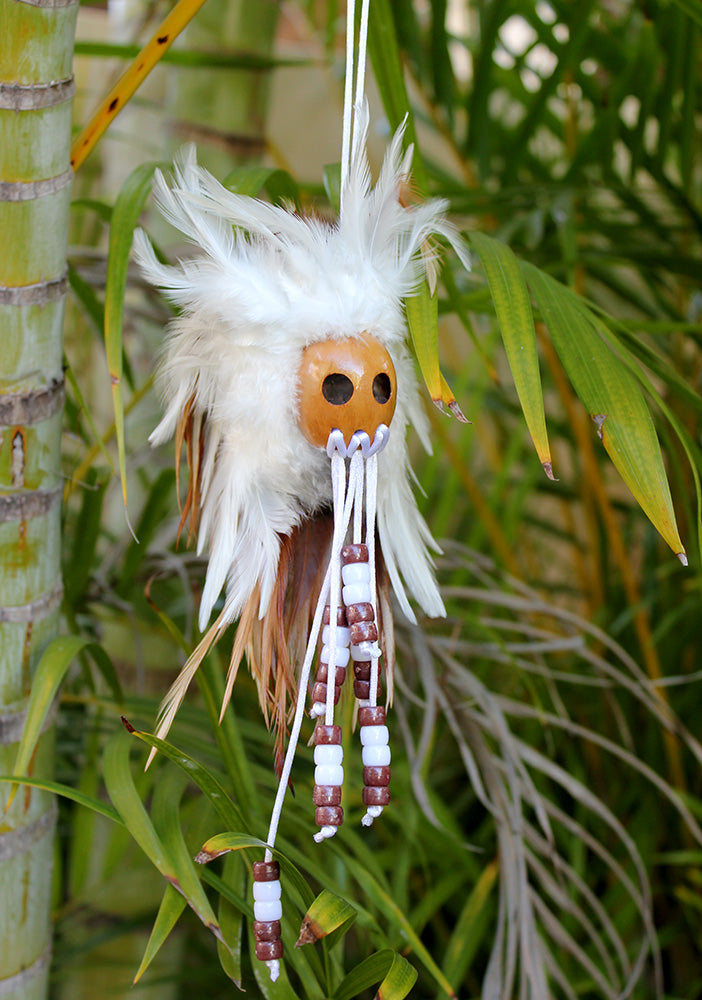 Hawaiian mini helmet<br>Brown & white