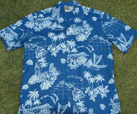 Hawaiian Party Shirt #3 Islander navy M - 2XL