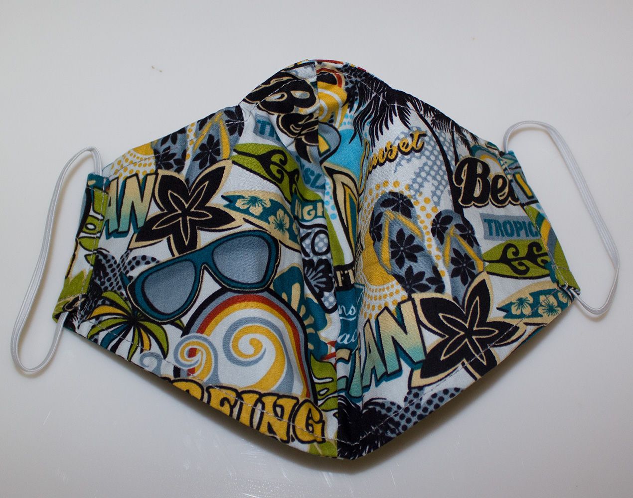 Hawaiian Print Fabric Three Layer<br>Face Mask Cover