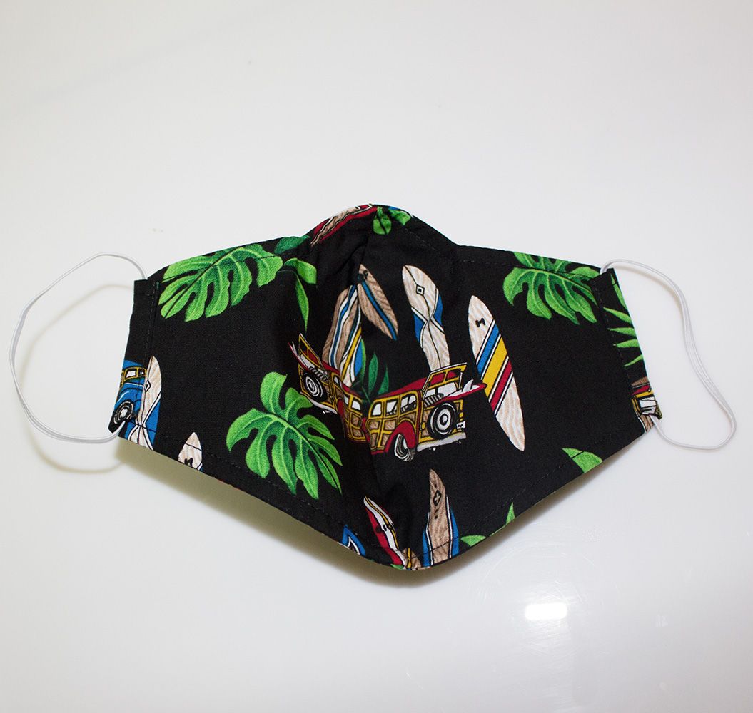 Hawaiian Print Fabric Three Layer<br>Face Mask Cover