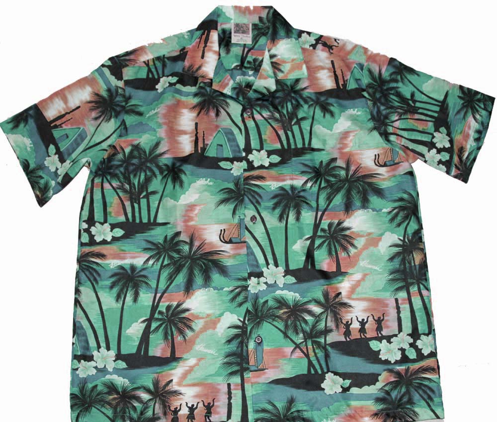 Hawaiian Shirt <br>#26 Gray plam tree