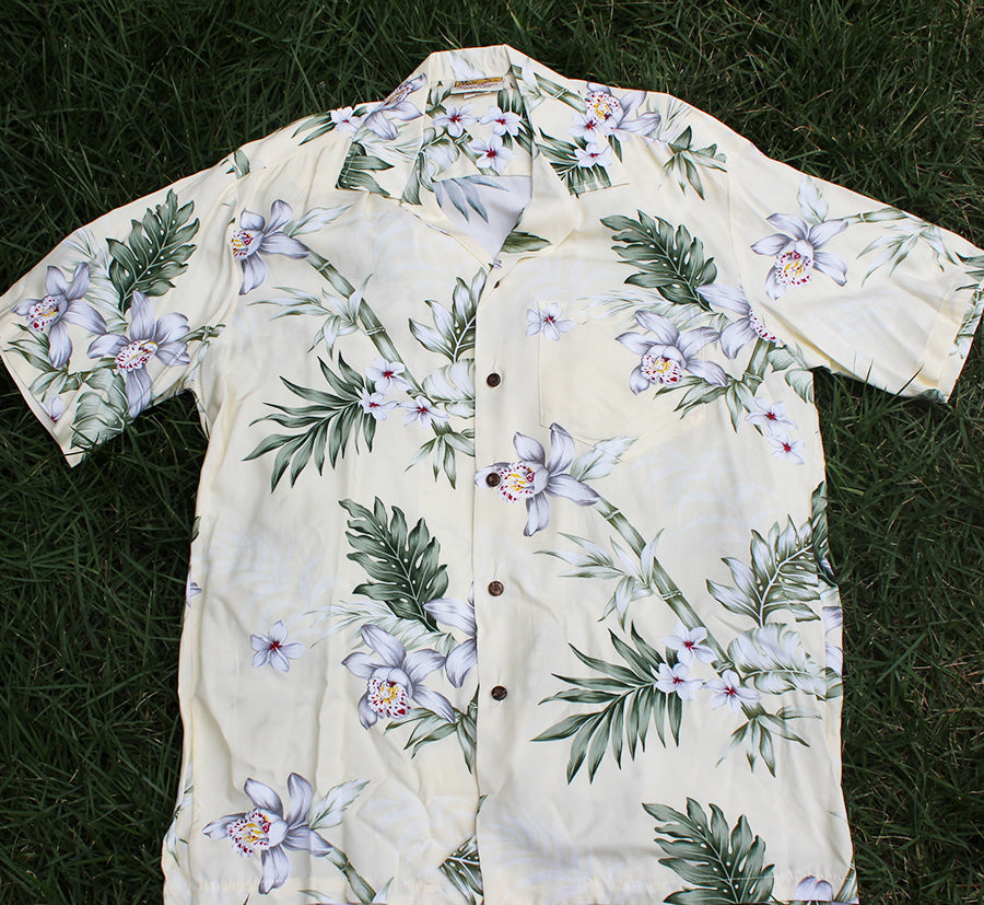 Light weight Rayon Hawaiian Shirt<br> #20 Yellow leaf