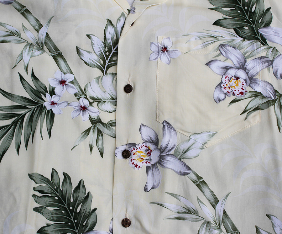 Light weight Rayon Hawaiian Shirt<br> #20 Yellow leaf