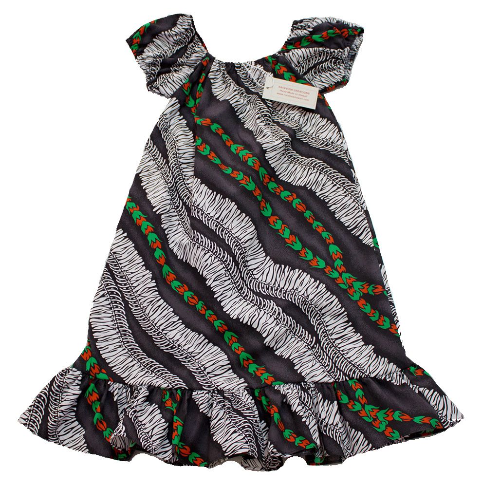 Rainview Creations<br>Girls Long Muumuu, Grey Leis