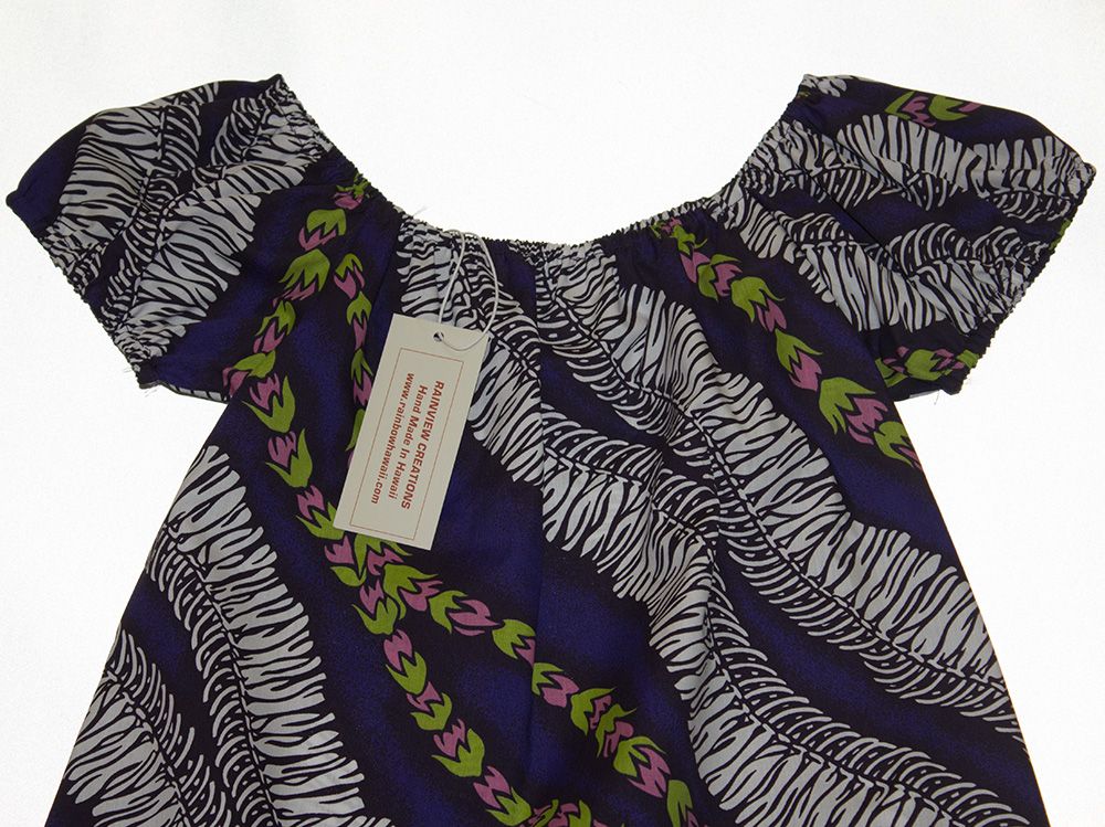 Rainview Creations<br>Girls Long Muumuu, Purple Leis