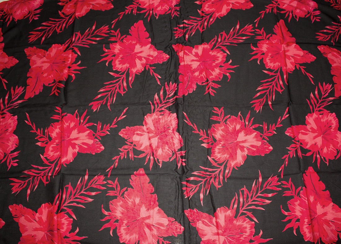 Sarong #19 Black /red flower