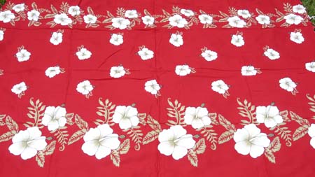 Sarong #20 Red with White flower