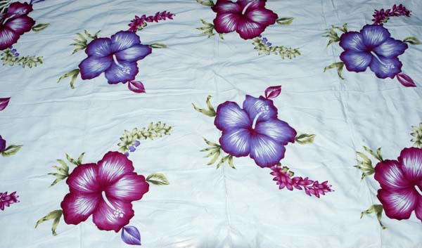 Sarong, White with Purple flower