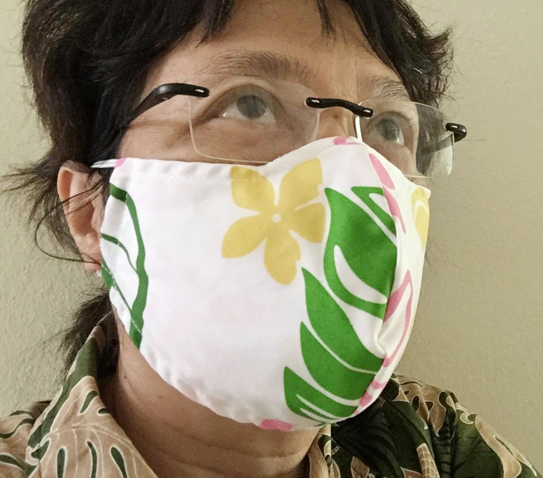 Set of 4 Hawaii Fabric Three Layer<br>Face Mask Cover