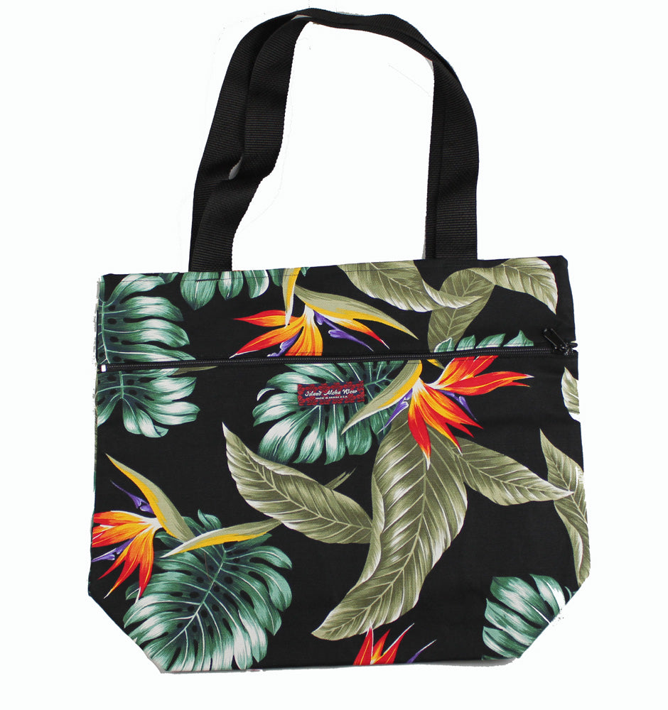 Shopping bags<br>Black plumeria